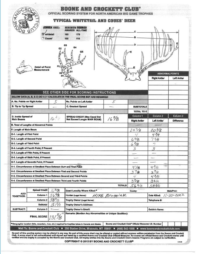 Mike Bruggink Gun Buck Update